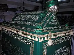 Saladin's sarcophagus within the tomb building.