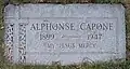 Capone's grave in Mount Carmel Cemetery, Hillside, Illinois