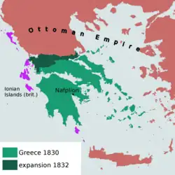 Location of First Hellenic Republic