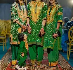 Sindhi girls wearing traditional Sindhi dress, worn by Soomra tribe