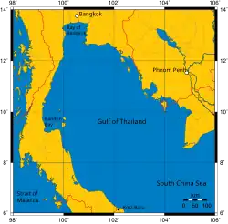 Gulf of Thailand in Southeast Asia