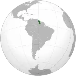 Location of Guyana