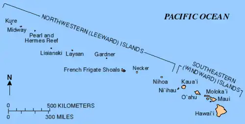 Map of the Hawaiian islands (USCG)