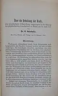 First page of "Über die Erhaltung der Kraft", no. 1