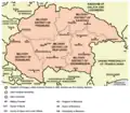 Military districts in Hungarian part of the Empire in 1850