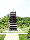 A reconstruction of the great pagoda at Hwangnyongsa.