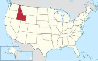 Location of Idaho within the United States