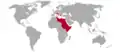 Map of Great Italy according to the 1940 fascist project in case Italy had won the World War II