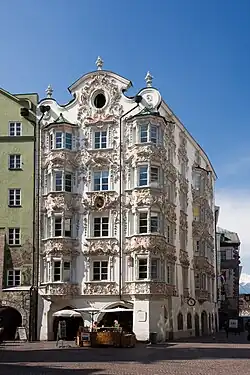 Rococo&nbsp;– Helbling House, Innsbruck, Austria, originally Gothic town house from the 15th century, renovated at the beginning of the 18th, and finished in 1732 by Anton Gigl