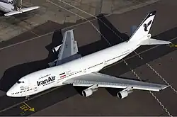 Top view of quadjet on apron