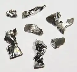 Pieces of pure iridium