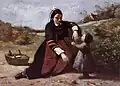 Jean-Baptiste-Camille, Breton woman and her little daughter