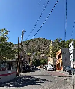 Cleopatra Hill and the "J", viewed from Jerome Avenue (State Route 89A)