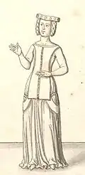 Joan of France, shown in a late 17th-century or early 18th-century drawing, married John VI, Duke of Brittany