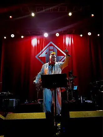 Lydon performing in 2026