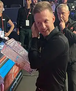 Judd Trump, with the 2023 English Open trophy