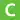 The symbol of the Keihanna Line of the Kintetsu Railway system. A white letter 'C' on top of a bright green square.