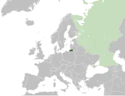 Location in Europe (dark green)