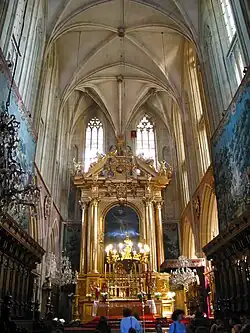 The main gilded altar established in circa 1650