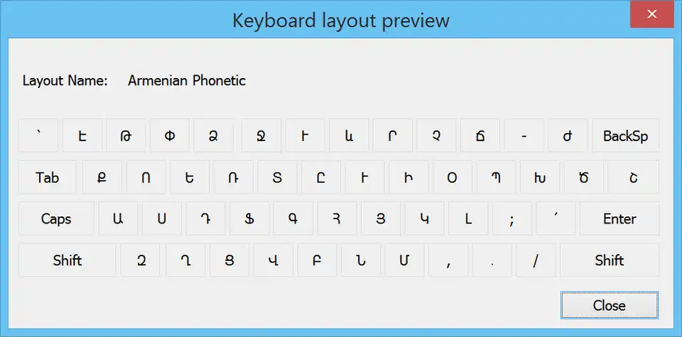 Armenian computer keyboard layout