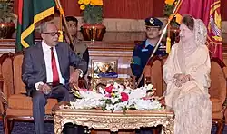 Khaleda Zia with delegation of BNP meets President Md Abdul Hamid in 2016