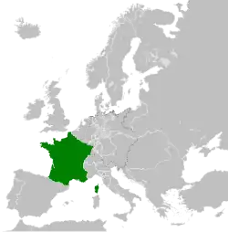 The Kingdom of France in 1818
