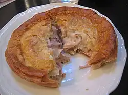 A chicken and lamb pie