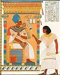 Amenhotep (Hawi) in front of Tutankhamun