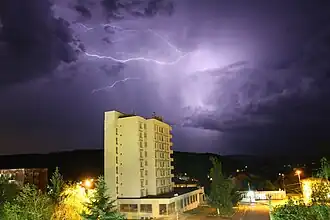 Lightning over the Slivnitsa, Bulgaria.