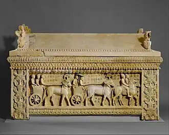 Amathus Sarcophagus, c. 475&nbsp;– c. 450 BC, limestone, Metropolitan Museum of Art, New York City