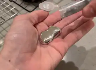 Liquid gallium at 86&nbsp;°F (30&nbsp;°C)