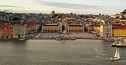 Praça do Comércio seen from the Tagus river