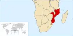 Location of Mozambique