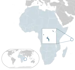 Location of Seychelles (dark blue) – in Africa (light blue & dark grey) – in the African Union (light blue)