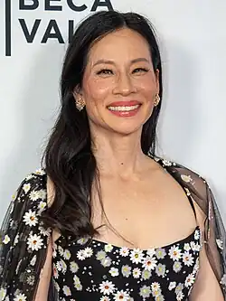 A smiling Lucy Liu