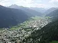 The alpine town of Davos in the Swiss Alps