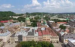 View of the historical center of Lviv
