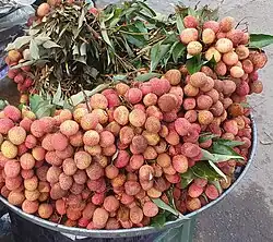 Lychees at a market in Uttar Pradesh, India