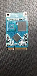 MSATA SSD with label removed to show its NAND and controller.