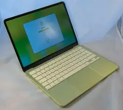 MacBook Neo in the Citrus color