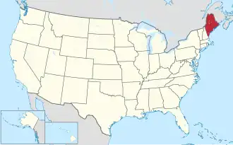 Location of Maine within the United States