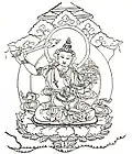 Drawing of Mañjuśrī, Bodhisattva of Wisdom