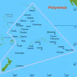 Polynesia is generally defined as the islands within the Polynesian Triangle.