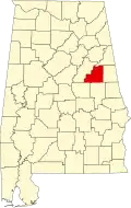 State map highlighting Clay County