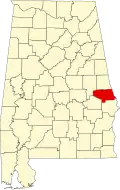 State map highlighting Lee County