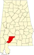 State map highlighting Monroe County