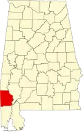 State map highlighting Washington County
