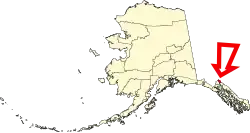 Location of Skagway in Alaska
