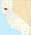 State map highlighting Glenn County