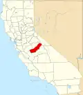 State map highlighting Madera County